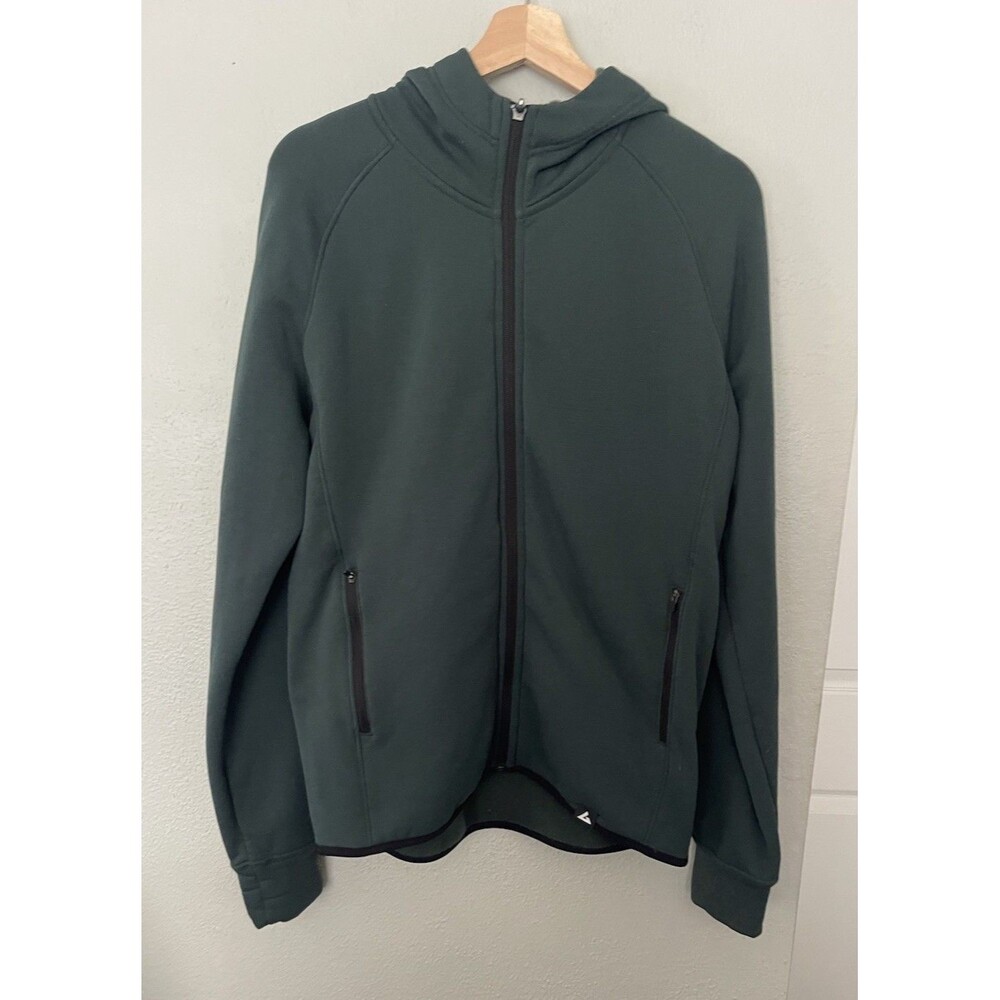 American Giant Hoodie Mens Medium Green Full Zip Fleece Made In USA Sweatshirt - Picture 4 of 6